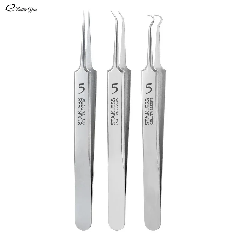German No.5 Cell Pimples Blackhead Clip 0.1mm Blackhead Remover Tweezers Black Dots Pore Cleaner Acne Needle blackhead remover acne remover facial pore cleanser