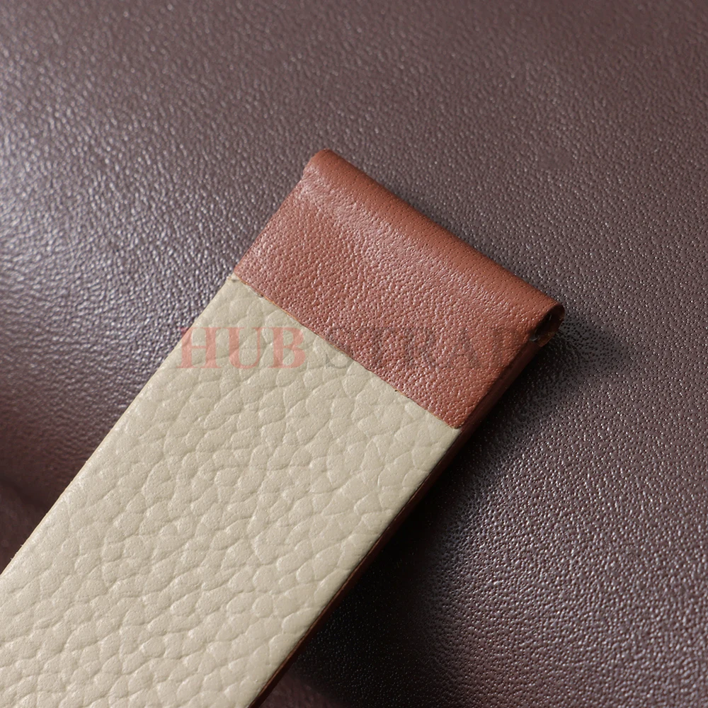 Elegant Genuine Leather Watch Strap with Silver Pin Buckle