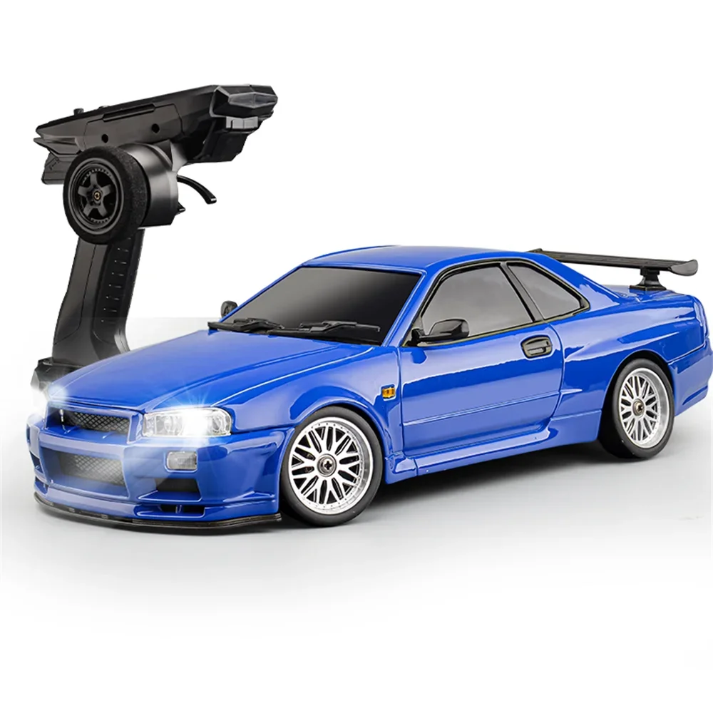 LDRC 1899/A99 RTR 1/18 2.4G RWD RC Car Drift GTR R34 Gyro LED Light On-Road Full Proportional Alloy Body Shell Racing Vehicles M 3