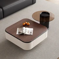 Tables basses esthétiques, table basse moderne de luxe, table d'appoint tendance avec rangement, Mesa De Centro, meubles de salon 4