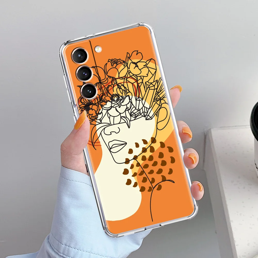 Elegant Minimalist One Line Art Soft Clear Phone Case