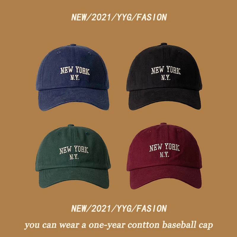 

High Version Korean Fashion Brand Soft Top Baseball Cap Net Red White Navy Blue Peaked Cap Female Autumn and Winter Korean Style