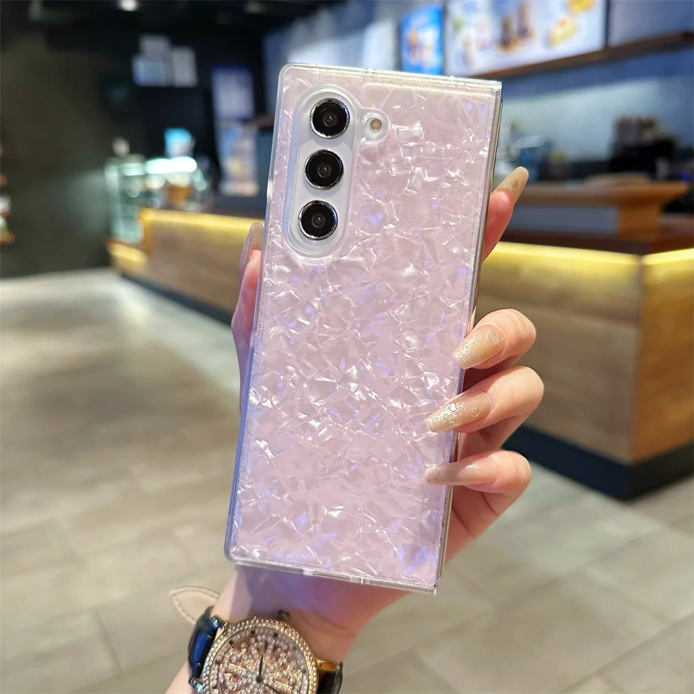 Luxurious Aurora Shell Pattern Ultra Slim Acrylic Shockproof Phone Case