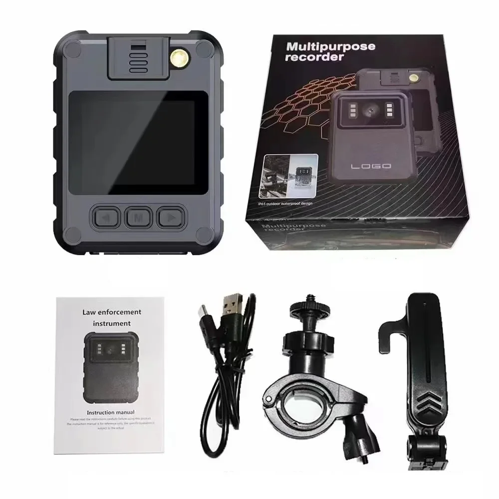 Vista frontal da câmara corporal