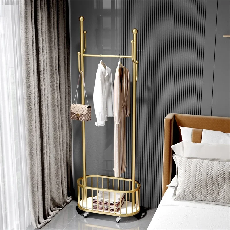 

Gold Free Stand Clothing Rack Storage Modern Metal Nordic Clothing Rack Bedroom Minimalist Burro Ropa Perchero Hallway Furniture
