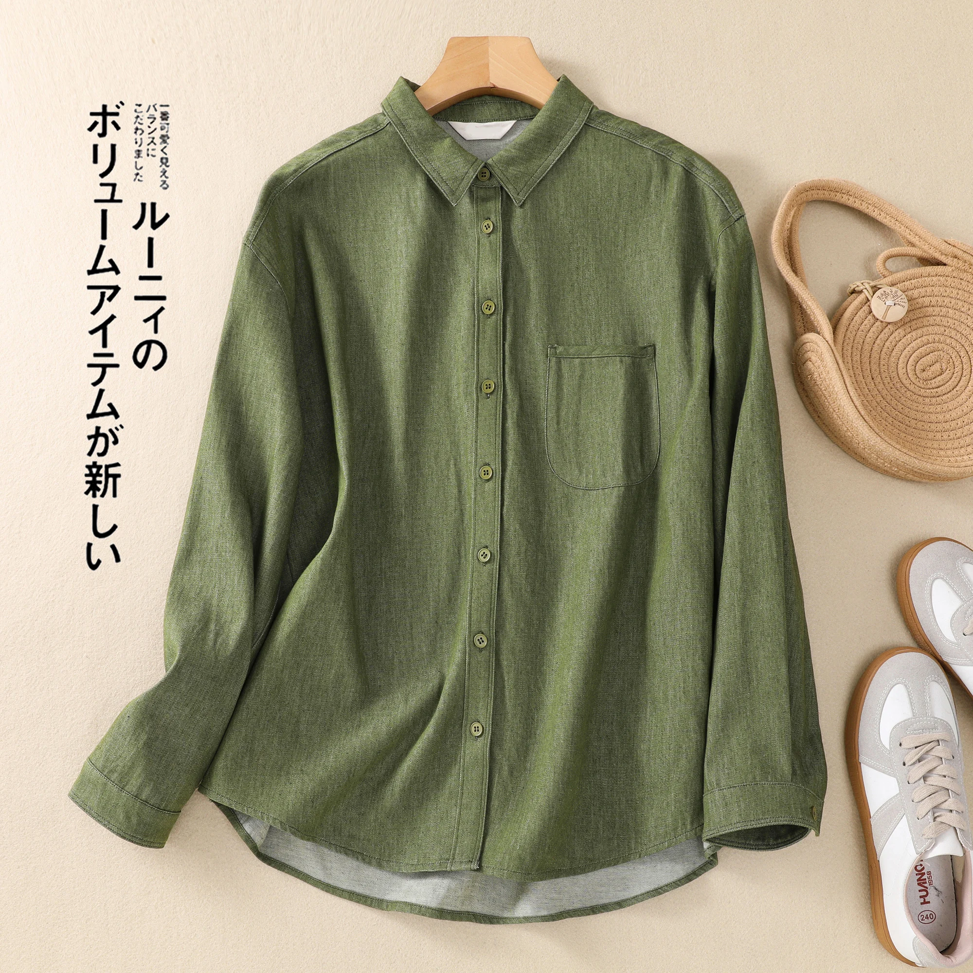 

New Spring Autumn Vintage Solid Cotton Linen Brief Blouse Shirt Button Elegant Office Ladies Women Casual Loose Tops Blusas