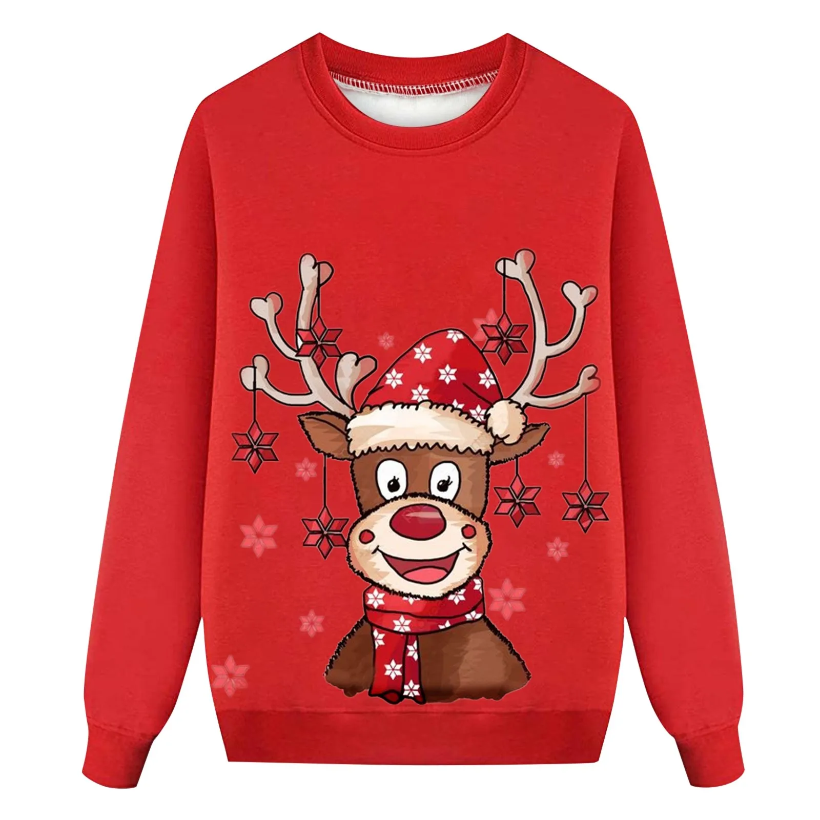 Sudadera familiar informal y versátil para Navidad, para padres e hijos, pijamas navideños de otoño con cuello redondo y manga larga estampados
