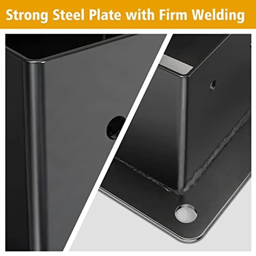 4x4 Post Bracket Anchor Base Fence Railings Privacy Panels Pergolas Gazebos Mailbox Support Steel Construction Powder Coated