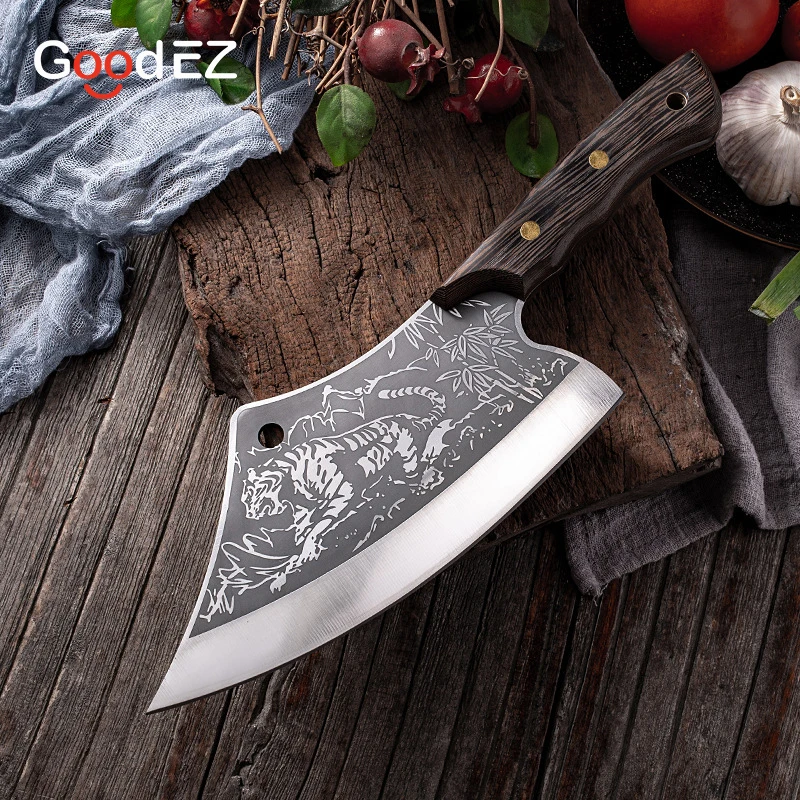 

GoodEZ Hand Forged Butcher Knife Sharp Chopping Knives Slicer Of Meat Cleaver Stainless Steel Tang Knives Chef Slicing Knives