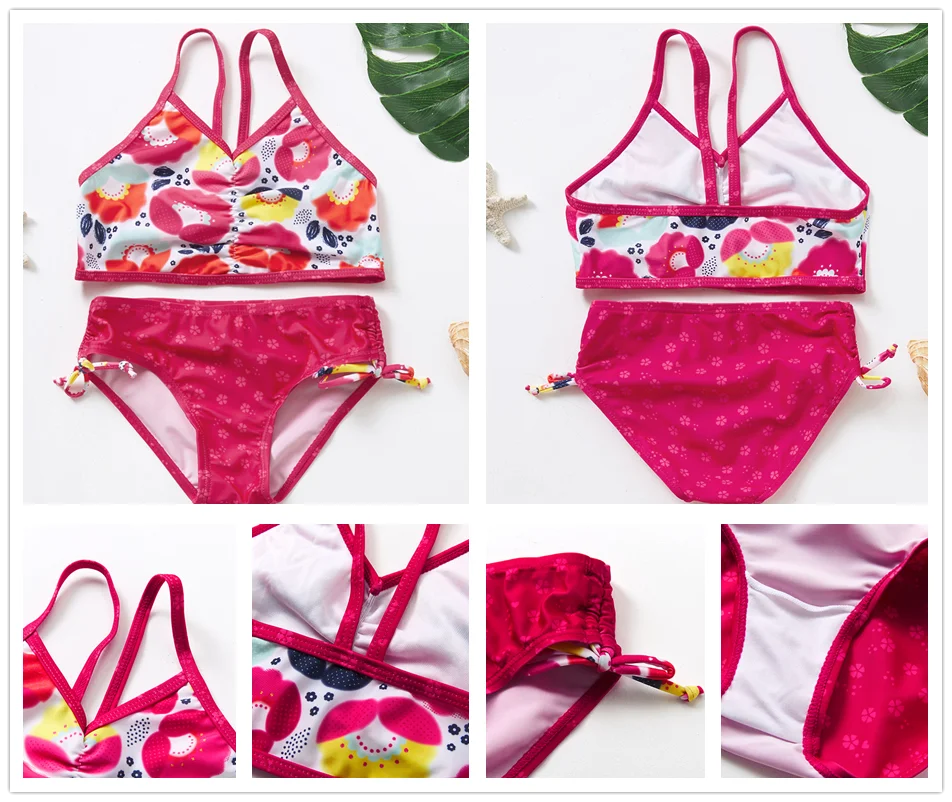 Generic Children's Swimwear Two Piece Flamingo Swimsuit For Girls