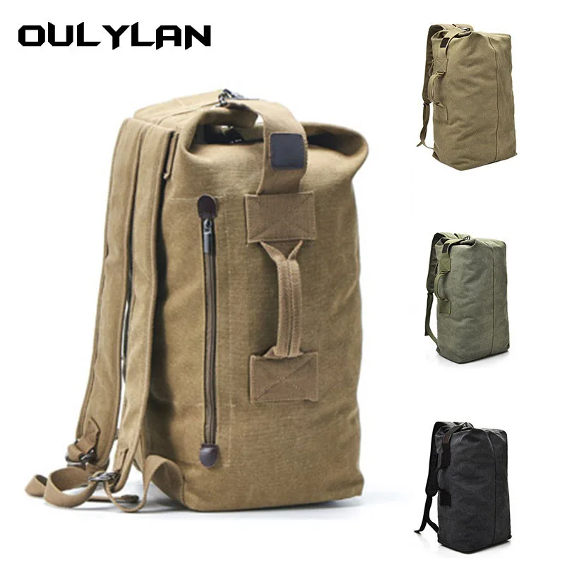 Outdoor Travel Bag Backpack Fashion Large Capacity Rucksack Man Light weight Male Luggage Canvas Bucket Shoulder Bags for Men - 5