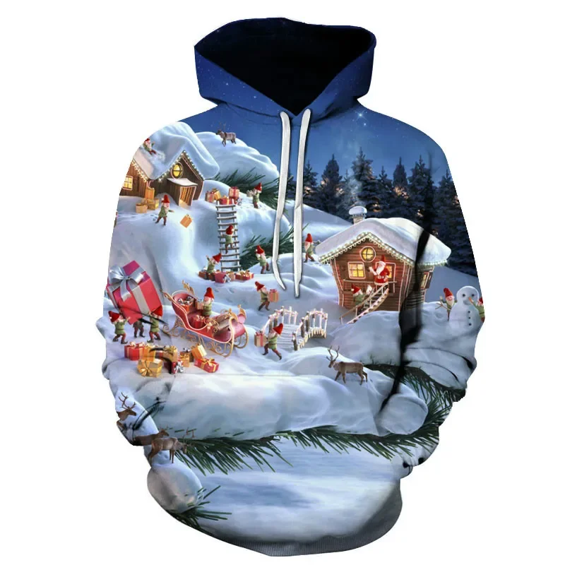 

2023 New 3D Snowman Hoodie, Fun Sweatshirt, Punk Hip-hop Hoodie Oversized Sweatshirt Christmas men/women hooded sweaters