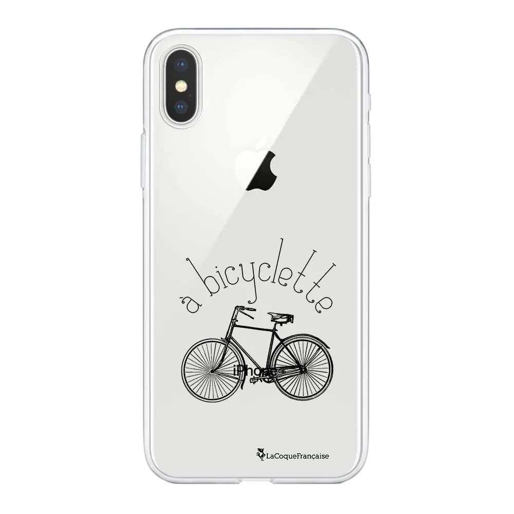 IPhone case X/Xs soft transparent bicycle pattern writing trend Shell Francaise | Мобильные телефоны и аксессуары