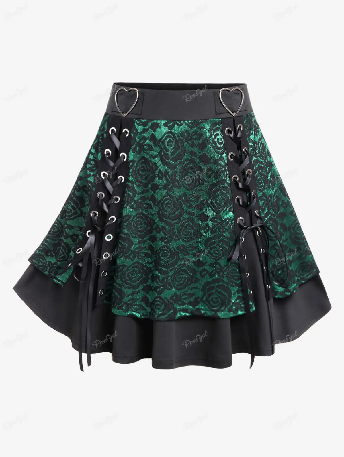 

ROSEGAL Women's Plus Size Skirts Fashion Elastic Waist Plaid Zippers Embellishment Mini A Line Skirt Summer Streetwear Costume