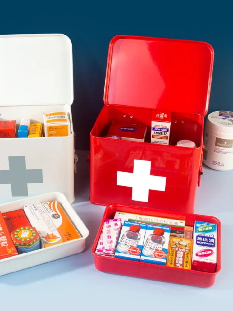 Scatola Porta Medicinali Organizer Da Viaggio, Contenitore Farmaci In PP Con Manico, Multistrato, Grigio Traslucido, Per Casa E Viaggi