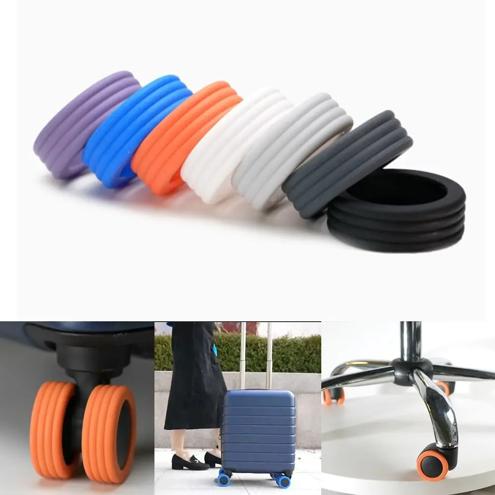 

4/8PCS/Set Suitcase Parts Axles Luggage Wheels Protector Reduce Wheel Wear Silicone Suitcase Wheels Protection Cover