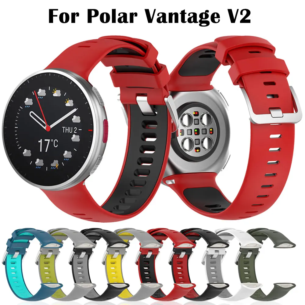 

Two-color Silicone Wristbands For Polar Vantage V2 Waterproof Bracelet Durable Strap For Vantage V2 Smart Watch Band Belt Sports