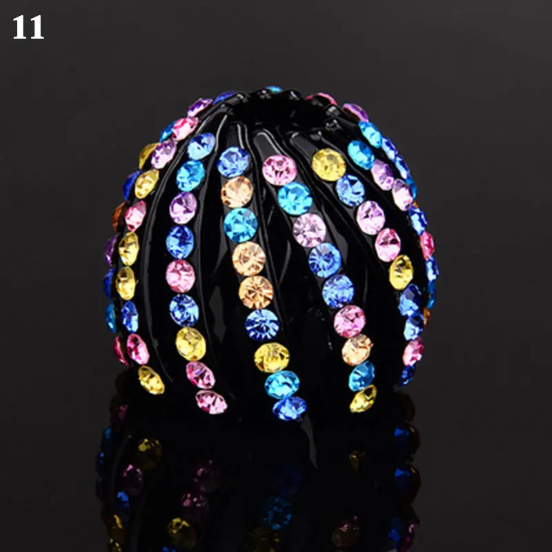 2021 New Women Bun Crystal Hair Claw Bird Nest Horsetail Buckle POnyil Holdedr Hair Clip DIY Bun Maker Female Hair Accessories korean hair clips Hair Accessories