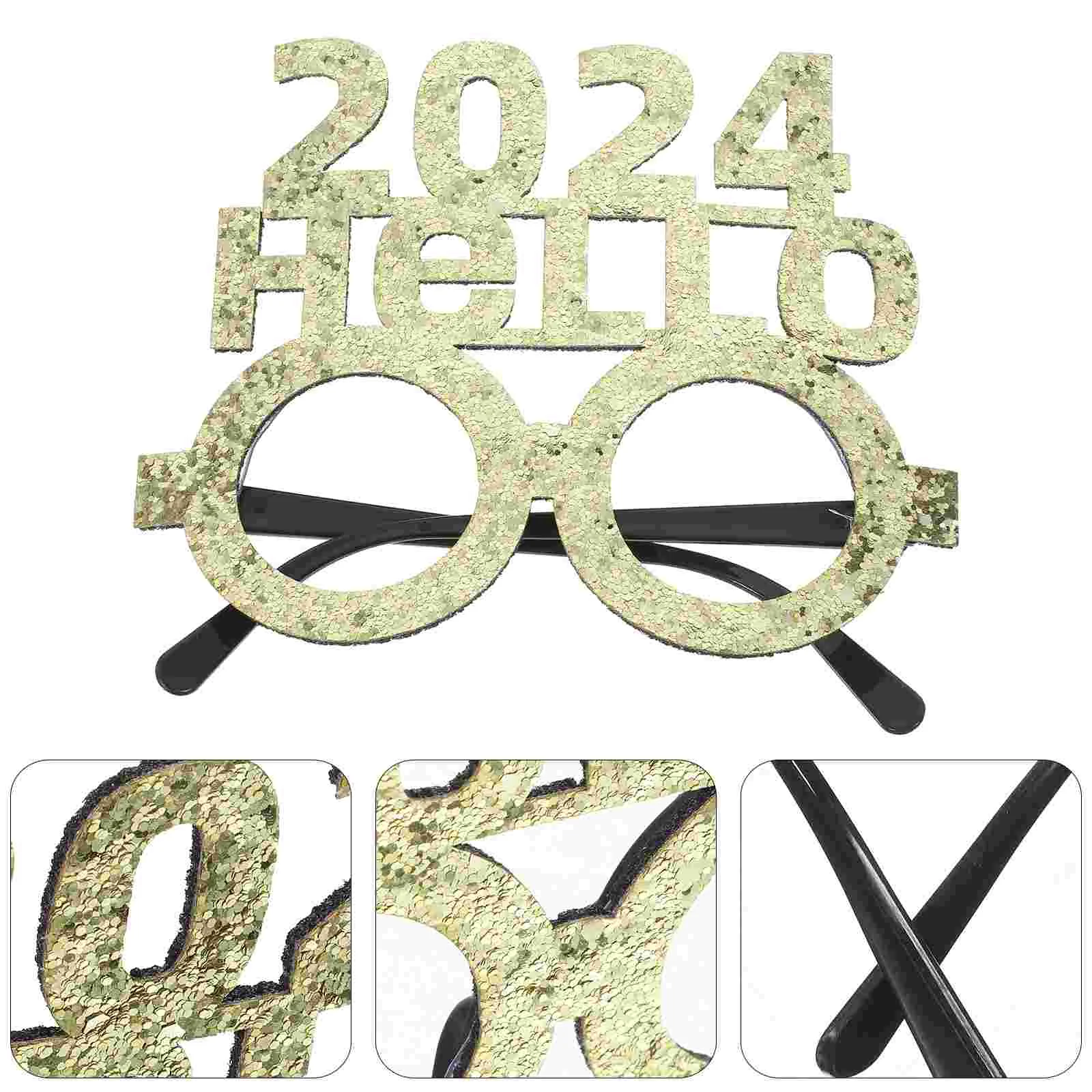 

6pcs New Year Theme Eyeglasses Novelty 2024 Party Glasses Photo Booth Props