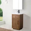 20 inch Bathroom Vanity with Ceramic Sink,with Doors and Removable Shelf, Modern Wood Cabinet with Marble Top, Solid Wood Frame 1