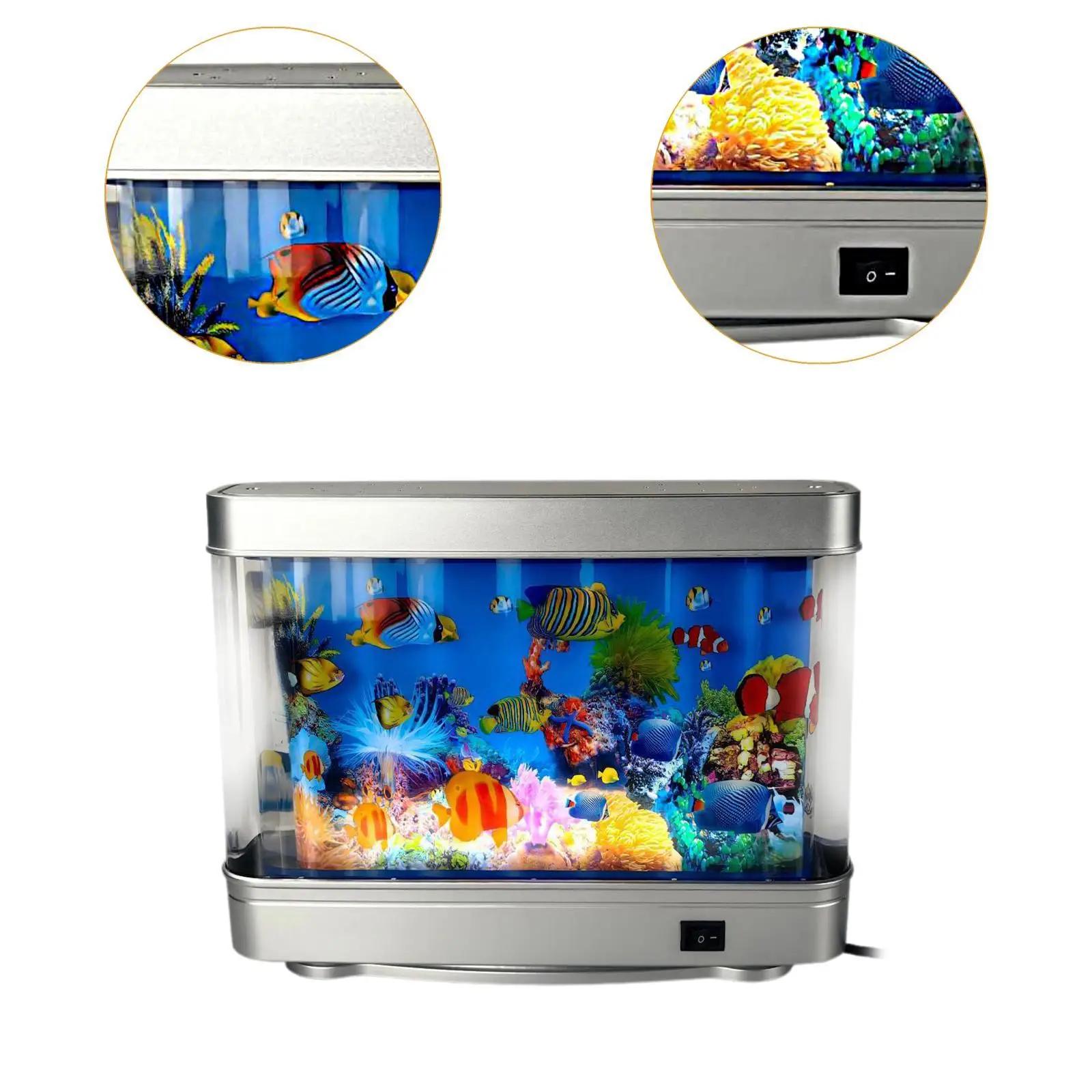 Fake Aquarium Decorative Lamp Desktop Ornament Gift Artificial Tropical Landscape for Home Holidays Halloween Bedroom Office Fake Aquarium Decorative Lamp Desktop Ornament Gift Artificial Tropical Landscape for Home Holidays Halloween Bedroom Office