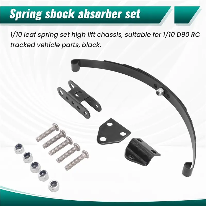 AEE1-4Pcs 1/10 리프 스프링 세트 1/10 D90 RC 크롤러 자동차 부품용 하이리프트 섀시 블랙