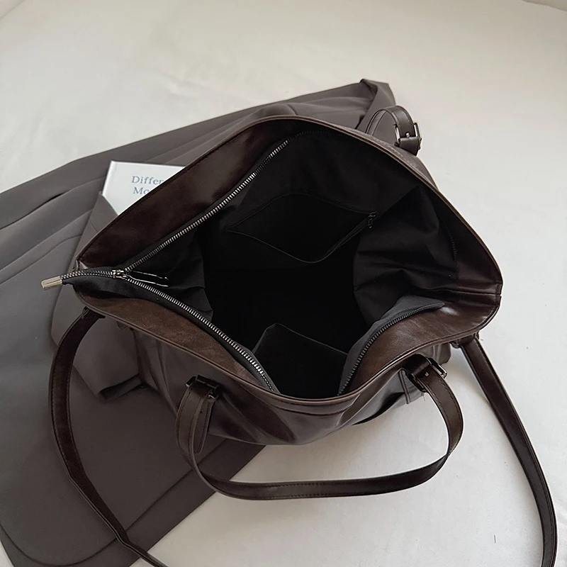 Retro PU Tote Purses Slouchy Tote Handbag Solid Color Crossbody Purses Adjustable Strap for Women Daily Use and Special Occasion