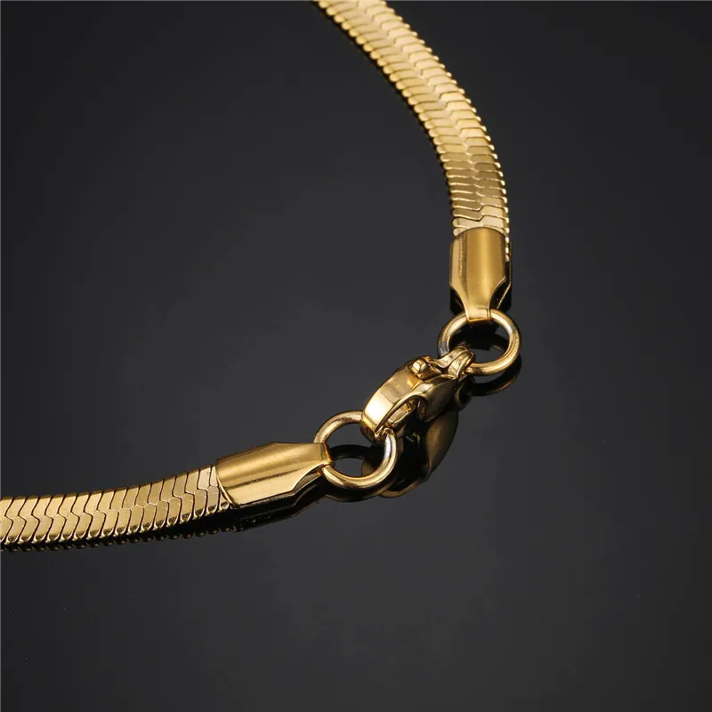 D&Z New 3/5mm Width Flat Snake Chain 18''20''22''24''Hip Hop