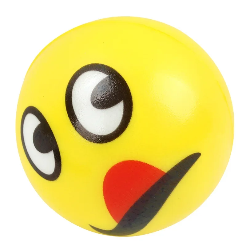 6Pcs/lot 6.3cm Smiling Foam Ball Squeeze Stress Ball Relief Toy Hand Wrist Exercise Face PU Toy Balls For Children 6