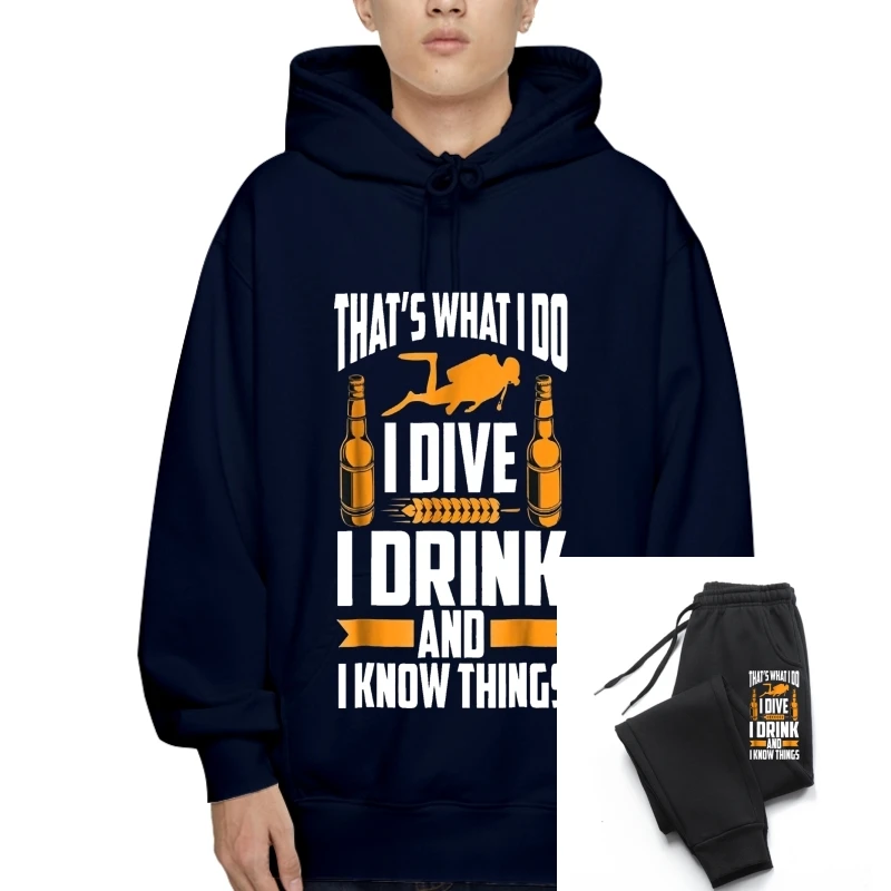 

2018 Hot Sale New Men'S SweaSweatOuterwear Hoodie I Dive I Drink And I Know Things Scuba Diving SweaSweatOuterwear Hoodie Fleece