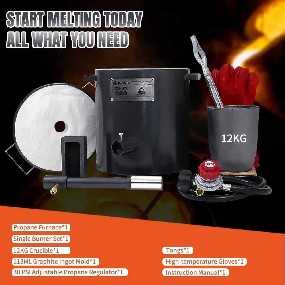 Newly Updated ToAuto 12KG Large Capacity Propane Melting Furnace  TMF12000-V2 Gas Kiln Foundry Kit for Home Met - AliExpress