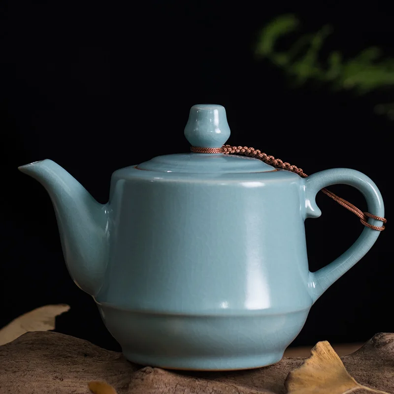 Teiera In Porcellana 260 Ml Con Infusore - Design Cinese Fiore Penoy Blu E Bianco - Foto 3