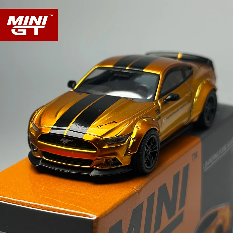 MINIGT 1:64 LB-Works FORD MUSTANG LB Gold alloy Car Model 847