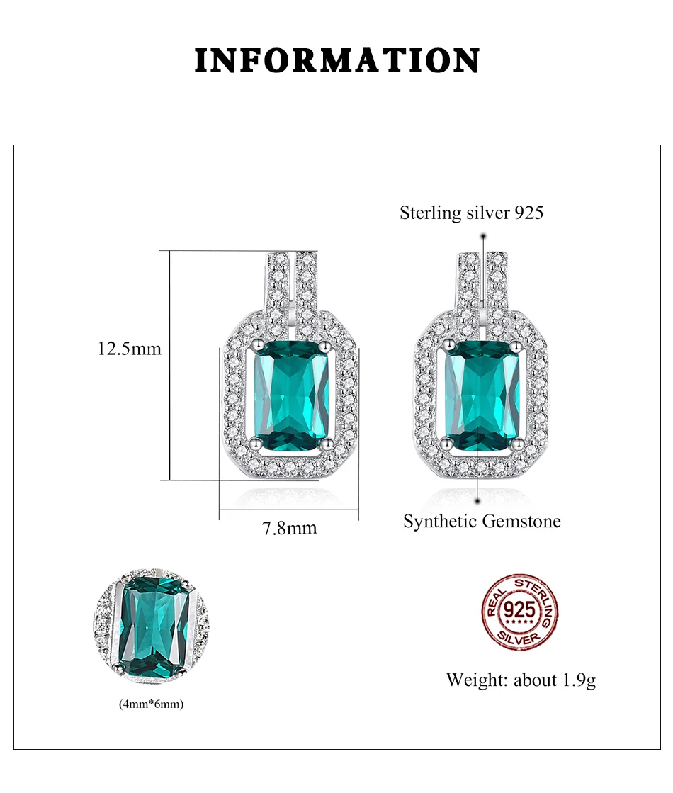 Boucle d'oreille à tige en argent Sterling en forme de bouteille pour femmes, pierres précieuses vertes, accessoires de mariée fins de mariage_voghion.com