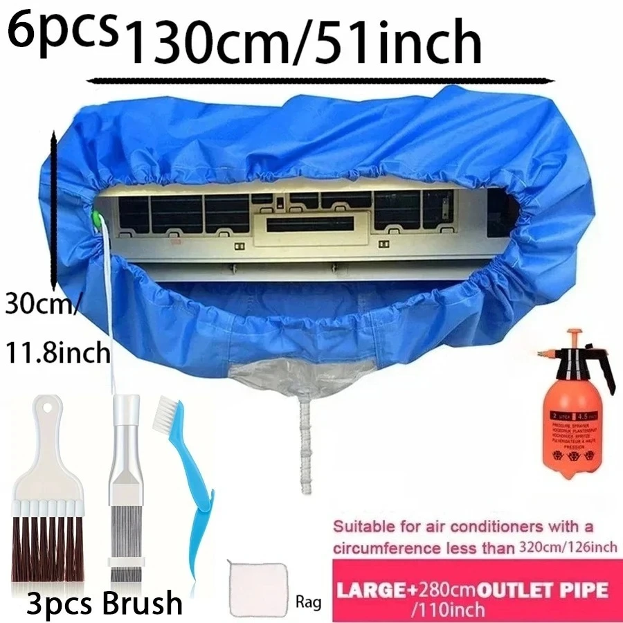 130cm Large Air Conditioning Cleaning Cover Set Conditioner Cleaner with Water Pipe Waterproof Cleaning Kit For Air Conditioner 1