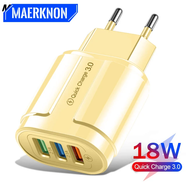 Cargador usb 3,0 de carga rápida, Cargador universal de pared para teléfono  móvil, iPhone 12, samsung, huawei, tableta, 18w - AliExpress