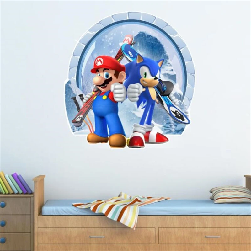 MINISO Cartoon Game Wall Sticker Kids Rooms Decals Nursery Home Decor Vinyl Mural Bedroom Living Room Game DIY Poster