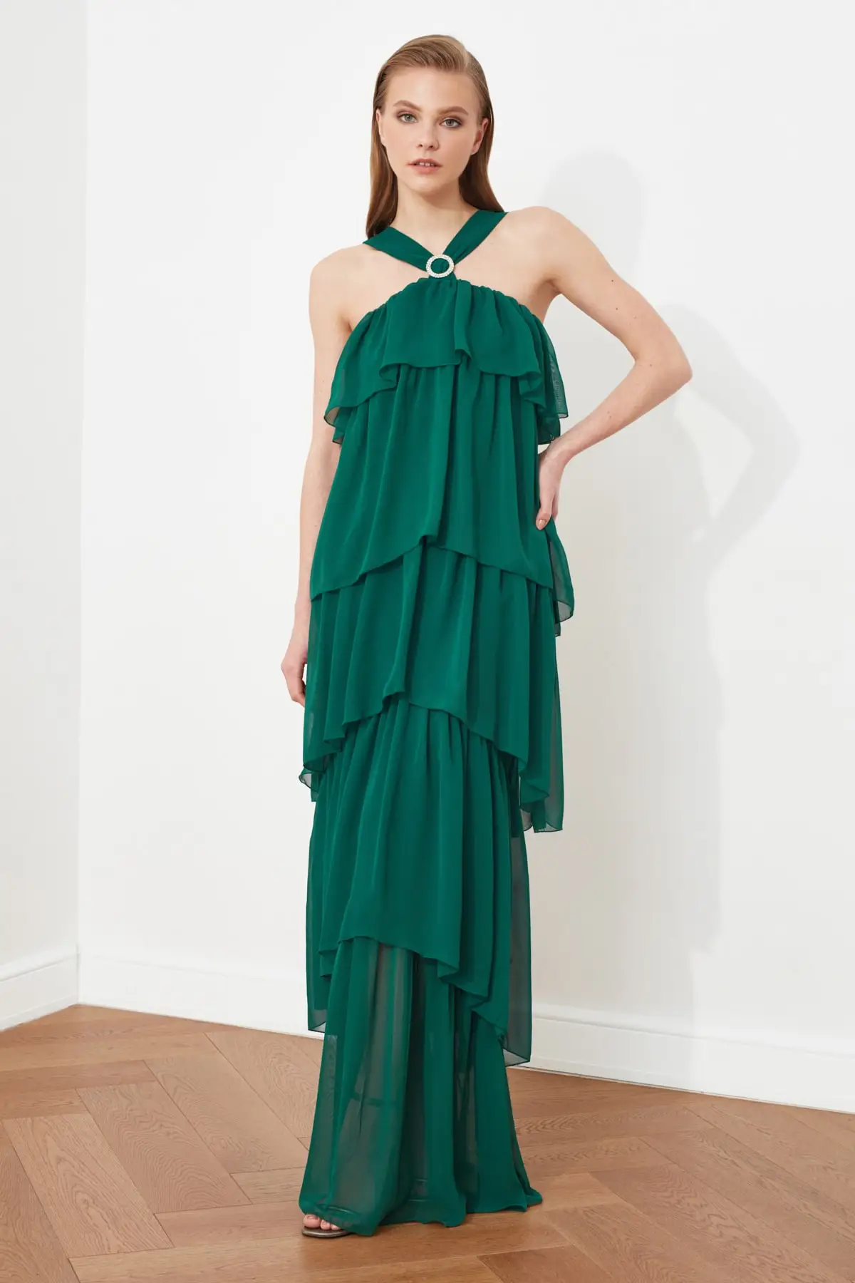 Вечернее платье с пряжкой и драгоценными камнями TPRSS20AE0100 | Свадьбы торжества