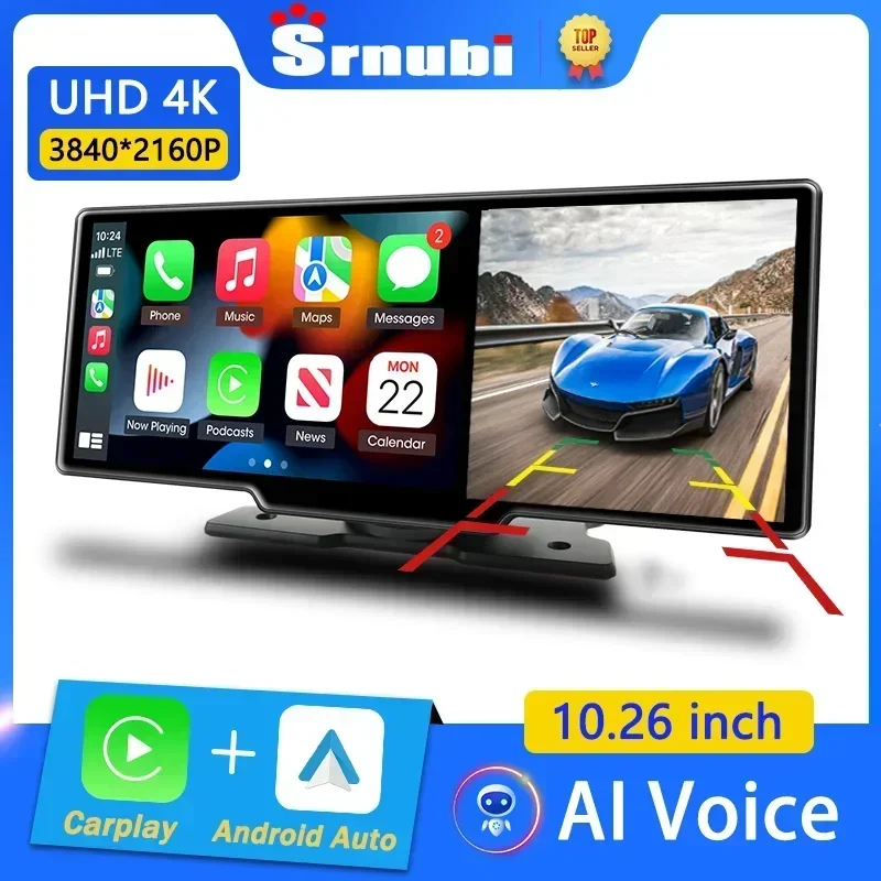 10.26 "Dash Cam 4K Car Mirror Video Player Wireless Carplay Android Auto Car Monitor Multimedia Gps Telecamera Per La Retromarcia Cruscotto