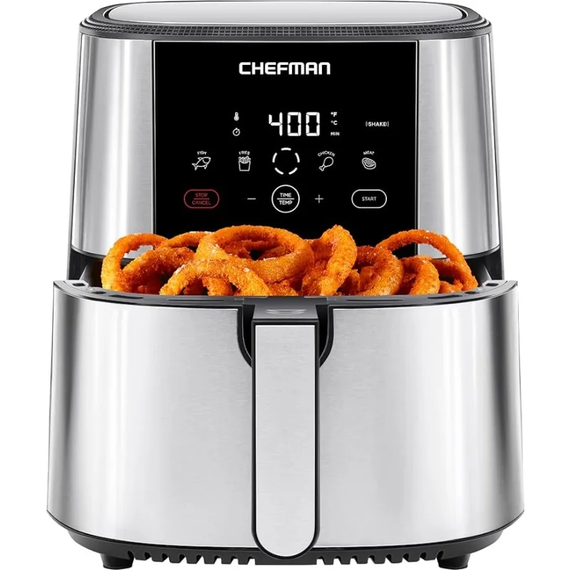 Touch Air Fryer, XL 8-Qt Family Size One-Touch Digital Control Presets, French Fries Chicken Meat Fish Nonstick Dishwasher-Safe patricia petibon french touch 1 cd