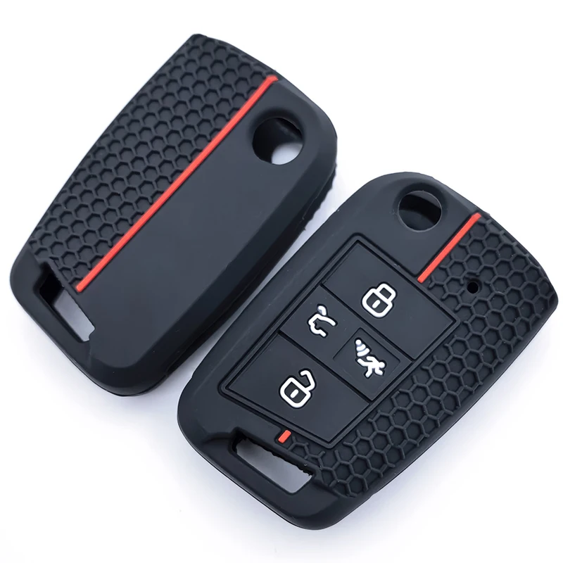 For Volkswagen Golf GTI Alltrack Golf R Sportswagen Polo Skoda Tiguan Atlas E-Golf Jetta Silicone Car Remote Fob Key Cover Case 5
