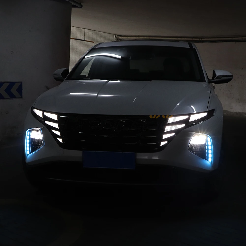3 Color Led Drl Day Lights For Hyundai Tucson Nx4 2022 2023 Daytime Running Light Mustang Style W Dynamic Sequential Turn Signal| | - Aliexpress