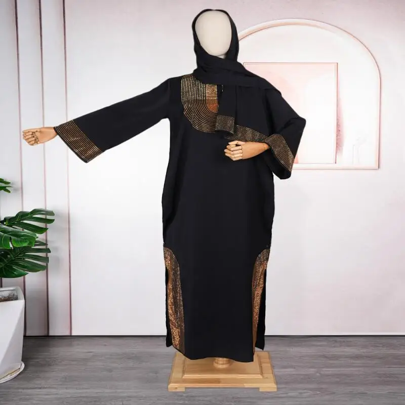 Africa Plus-size Dress High Quality Middle East Muslim Heavy Iron Drill Saudi Party Fashion Trend High Sense Women's Long Robe