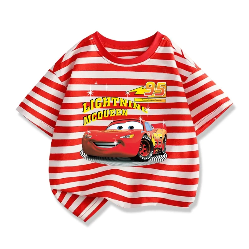 Adults Summer Cars T Shirt For Kids Cotton Men Tee Lightning McQueen T-shirt Oversized Costume Short Sleeve Top Boys Women Girls 2