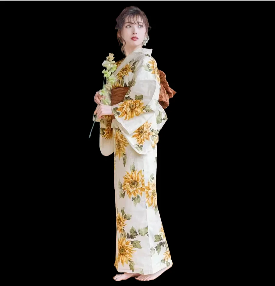 

Japanese kimono bathrobe, women's traditional formal attire, pure cotton fireworks conference photography suit