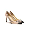 2025Fashion Rivets High Thin Heels Color Block Pumps Women Stiletto-heel Dress Wedding Shoes Sexy Pointed Toe Ladies Party Shoes 6