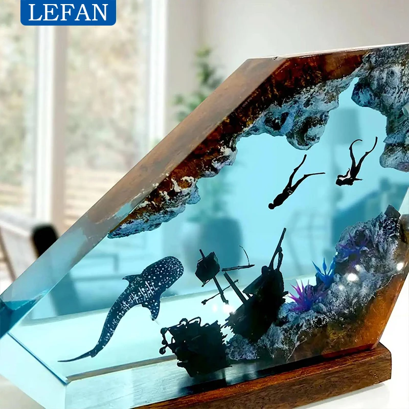 Creactive Seabed Exploration Organism Resin Table Light Art Decoration Lamp Diving Sunken Ship Theme Night Light USB Charge 5