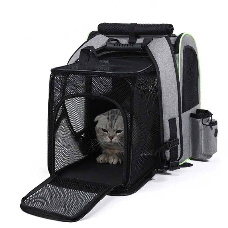 Cat Carrier Backpacks Expandable Cat Backpack with Shade Cover, Breathable Mesh Pet Carrier Backpack Bag for Travel Hiking Campi
