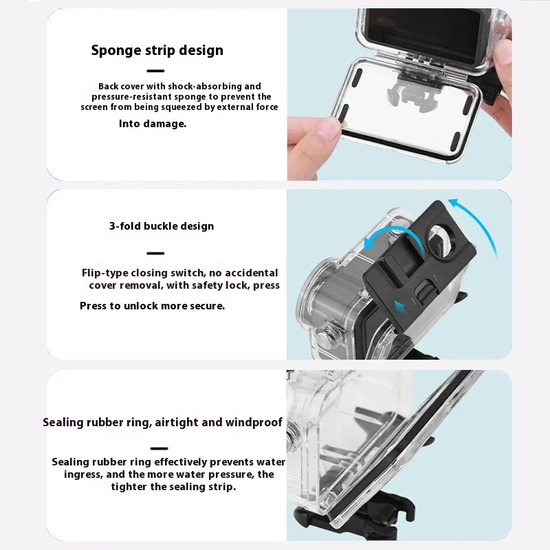 Enhanced Underwater Housing for Action Cameras - Water-resistant up to 60 Meters