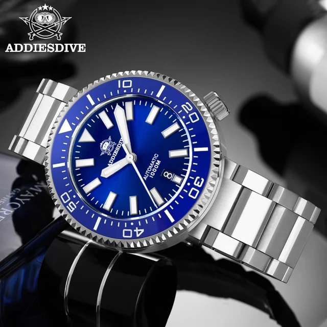 Addiesdive 1000m Taucher uhr nh35 automatische Saphir mechanische 